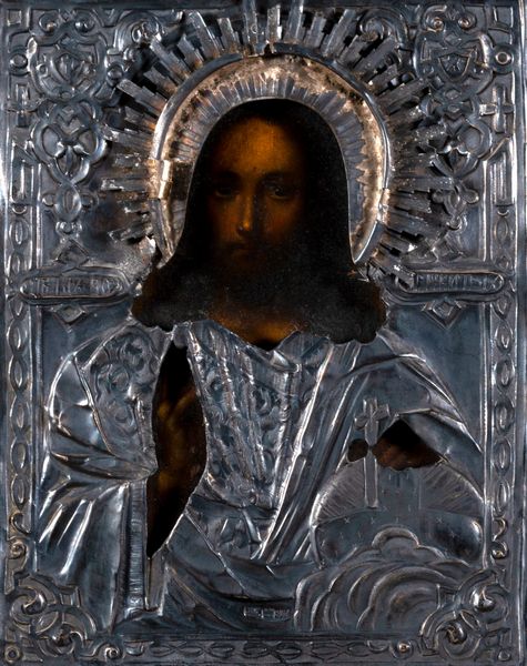 Icona russa raffigurante Cristo benedicente, con riza in argento, secolo XIX  - Asta Incanti d'Arte - Associazione Nazionale - Case d'Asta italiane