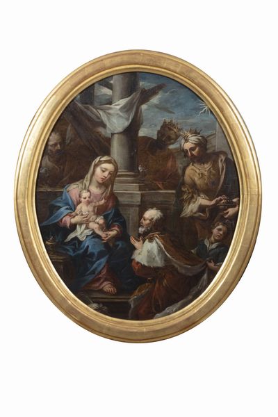 Scuola napoletana, secolo XVII : Adorazione dei Magi  - Asta Incanti d'Arte - Associazione Nazionale - Case d'Asta italiane