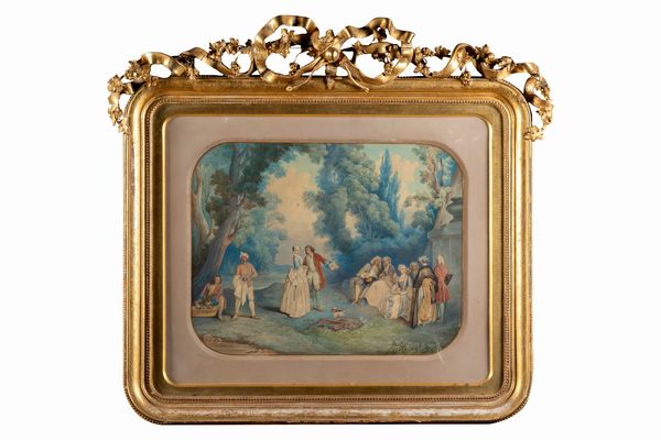 Carl Friedrich Naumann : Concerto en plein air; e Scena galante en plein air (en pendant)  - Asta Incanti d'Arte - Associazione Nazionale - Case d'Asta italiane