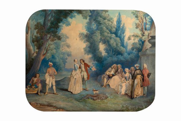 Carl Friedrich Naumann : Concerto en plein air; e Scena galante en plein air (en pendant)  - Asta Incanti d'Arte - Associazione Nazionale - Case d'Asta italiane