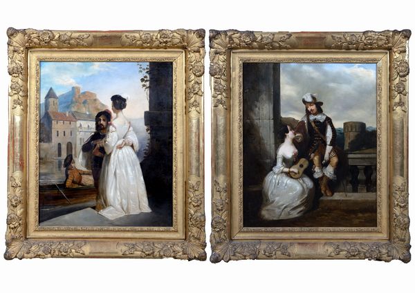 Scuola francese, secolo XIX : Due scene galanti  - Asta Incanti d'Arte - Associazione Nazionale - Case d'Asta italiane