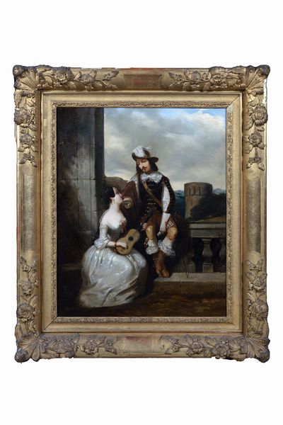 Scuola francese, secolo XIX : Due scene galanti  - Asta Incanti d'Arte - Associazione Nazionale - Case d'Asta italiane