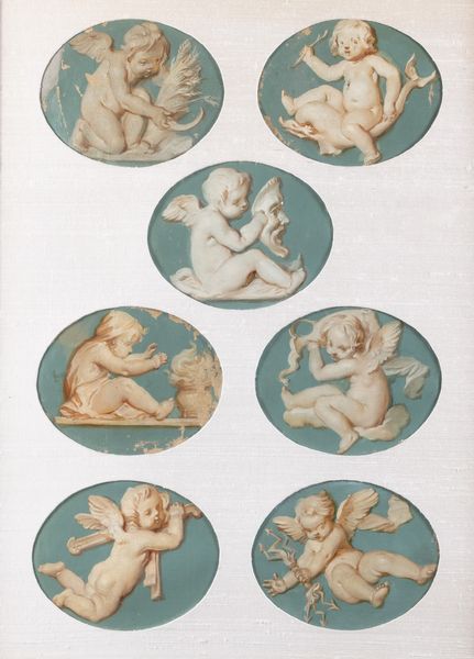 Maniera di Felice Giani : Sette miniature en grisaille raffiguranti amorini, montate in un unico passepartout  - Asta Incanti d'Arte - Associazione Nazionale - Case d'Asta italiane