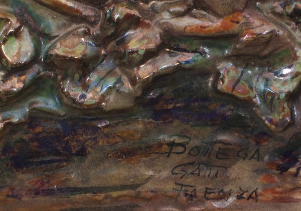 Formella in ceramica a lustro Gatti, Faenza, secolo XX  - Asta Incanti d'Arte - Associazione Nazionale - Case d'Asta italiane