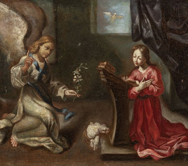 Scuola emiliana, secolo XVII : Annunciazione  - Asta Incanti d'Arte - Associazione Nazionale - Case d'Asta italiane