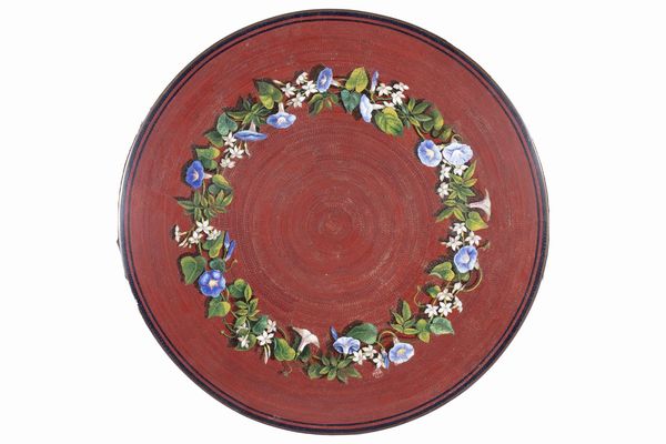 Piano di tavolo circolare in micromosaico con decoro floreale, fine secolo XIX  - Asta Incanti d'Arte - Associazione Nazionale - Case d'Asta italiane