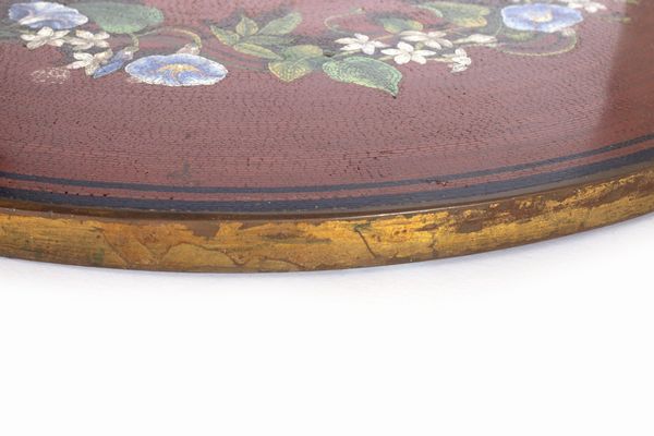 Piano di tavolo circolare in micromosaico con decoro floreale, fine secolo XIX  - Asta Incanti d'Arte - Associazione Nazionale - Case d'Asta italiane