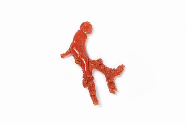 Piccola figura di fanciullo in corallo, Sicilia o Napoli secolo XIX  - Asta Incanti d'Arte - Associazione Nazionale - Case d'Asta italiane