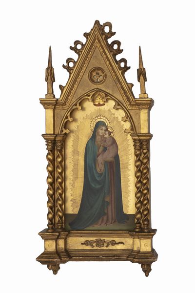 Imitatore di Beato Angelico, secolo XIX : Madonna con Bambino  - Asta Incanti d'Arte - Associazione Nazionale - Case d'Asta italiane