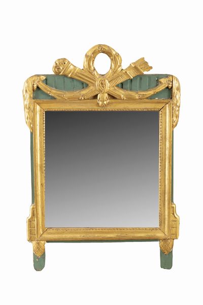 Specchiera in stile Luigi XVI in legno laccato e dorato  - Asta Incanti d'Arte - Associazione Nazionale - Case d'Asta italiane