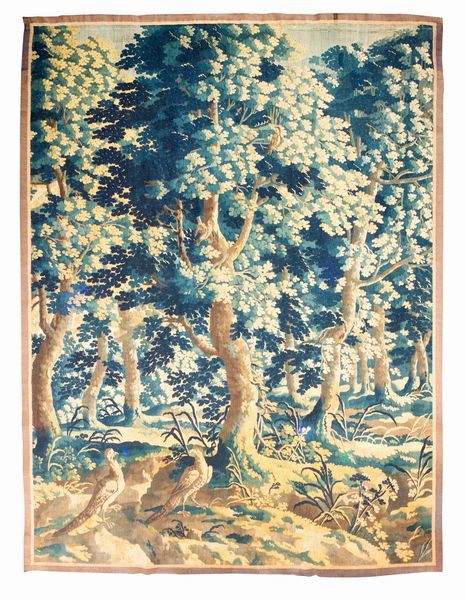 Antico arazzo raffigurante paesaggio boschivo e animali  - Asta Incanti d'Arte - Associazione Nazionale - Case d'Asta italiane