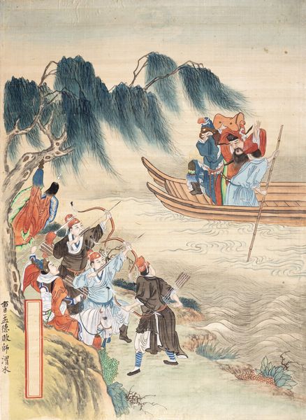 Dipinto su seta raffigurante arcieri, Cina secolo XX  - Asta Incanti d'Arte - Associazione Nazionale - Case d'Asta italiane