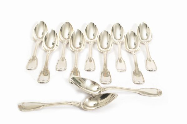 Undici cucchiai in argento, Francia secolo XIX  - Asta Incanti d'Arte - Associazione Nazionale - Case d'Asta italiane