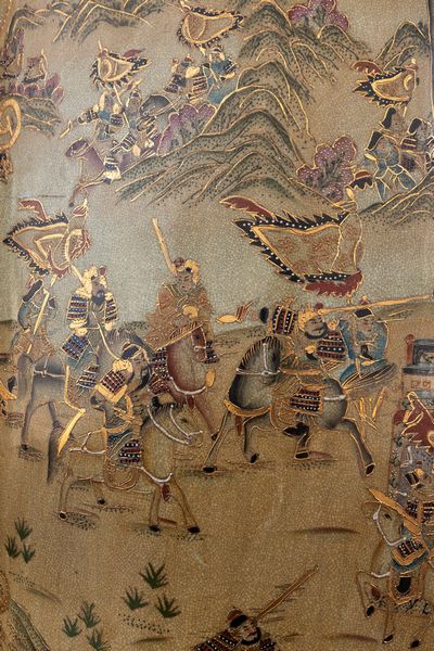 Grande e importante vaso Satsuma con decorazioni floreali e scene di vita di corte, Giappone inizio secolo XX  - Asta Incanti d'Arte - Associazione Nazionale - Case d'Asta italiane