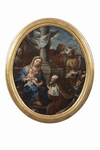 Scuola napoletana, secolo XVII : Adorazione dei Magi  - Asta Incanti d'Arte - Associazione Nazionale - Case d'Asta italiane