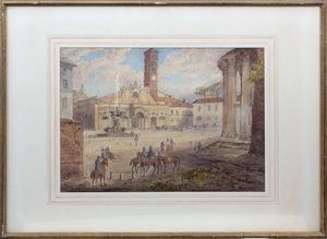 Scuola italiana del XIX secolo - Basilica di Santa Maria in Cosmedin a Roma