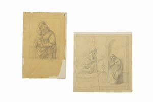 Scuola purista romana, secolo XIX - Annunciazione; e Madonna con Bambino