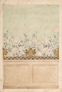 Pittore simbolista italiano - Studio per decorazione parietale