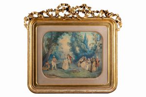 Carl Friedrich Naumann : Concerto en plein air; e Scena galante en plein air (en pendant)  - Asta Incanti d'Arte - Associazione Nazionale - Case d'Asta italiane