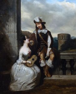 Scuola francese, secolo XIX : Due scene galanti  - Asta Incanti d'Arte - Associazione Nazionale - Case d'Asta italiane