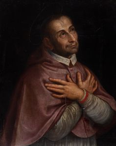 Scuola lombarda, secolo XVII - San Carlo Borromeo in preghiera
