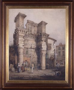Scuola italiana, secolo XIX : Veduta del Foro di Nerva a Roma  - Asta Incanti d'Arte - Associazione Nazionale - Case d'Asta italiane