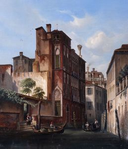 Scuola tedesca, secolo XIX - Venezia, veduta di Palazzo Sanudo Soranzo van Axel ai Miracoli