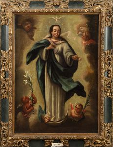 Scuola italiana, secolo XVIII : Immacolata Concezione  - Asta Incanti d'Arte - Associazione Nazionale - Case d'Asta italiane