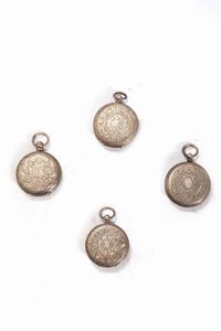 Lotto composto da quattro orologi da tasca in argento, secolo XIX  - Asta Incanti d'Arte - Associazione Nazionale - Case d'Asta italiane