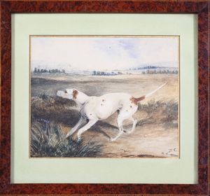 Scuola francese, secolo XIX : Cane da ferma  - Asta Incanti d'Arte - Associazione Nazionale - Case d'Asta italiane