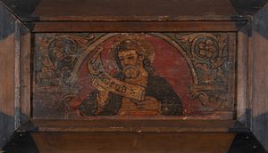 Scuola lombarda, secolo XVI - Tavella di soffitto con profeta