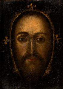 Pittore popolare, secolo XVIII - Volto di Cristo