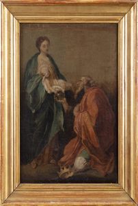 Scuola romana, secolo XVIII : Adorazione dei Magi  - Asta Incanti d'Arte - Associazione Nazionale - Case d'Asta italiane