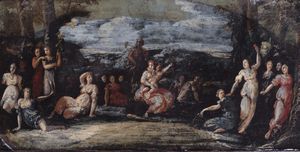 Scuola italiana, secolo XVII : Il Parnaso  - Asta Incanti d'Arte - Associazione Nazionale - Case d'Asta italiane