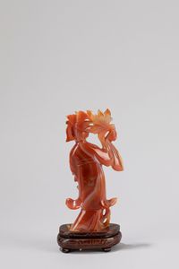 Sei sculture in materiali diversi raffiguranti figure orientali, Cina secolo XX  - Asta Incanti d'Arte - Associazione Nazionale - Case d'Asta italiane