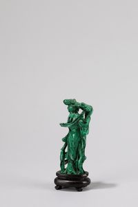 Sei sculture in materiali diversi raffiguranti figure orientali, Cina secolo XX  - Asta Incanti d'Arte - Associazione Nazionale - Case d'Asta italiane