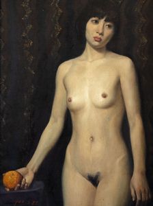 Feng Chen Zhang Yong : Woman with an orange, 1987  - Asta Incanti d'Arte - Associazione Nazionale - Case d'Asta italiane