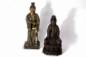 Lotto composto da tre sculture cinesi e tre Gau tibetani  - Asta Incanti d'Arte - Associazione Nazionale - Case d'Asta italiane