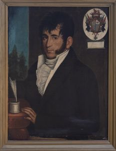 Scuola italiana, inizi del secolo XIX : Ritratto di giovane gentiluomo a mezzo busto  - Asta Incanti d'Arte - Associazione Nazionale - Case d'Asta italiane