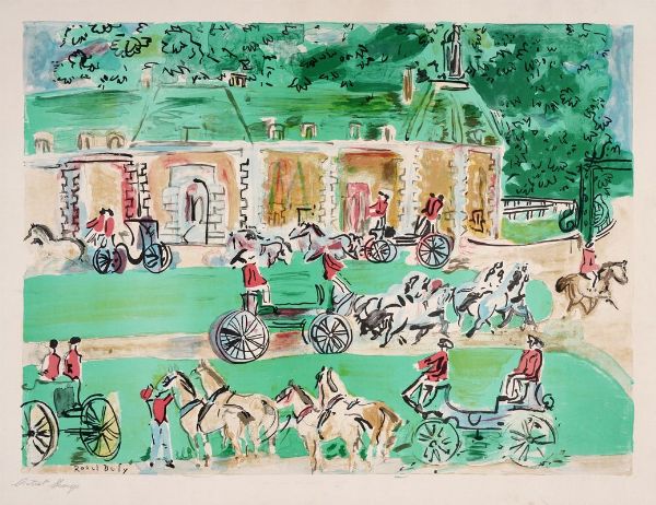 Raoul Dufy : Al parco.  - Asta Stampe, disegni e dipinti antichi, moderni e contemporanei   - Associazione Nazionale - Case d'Asta italiane