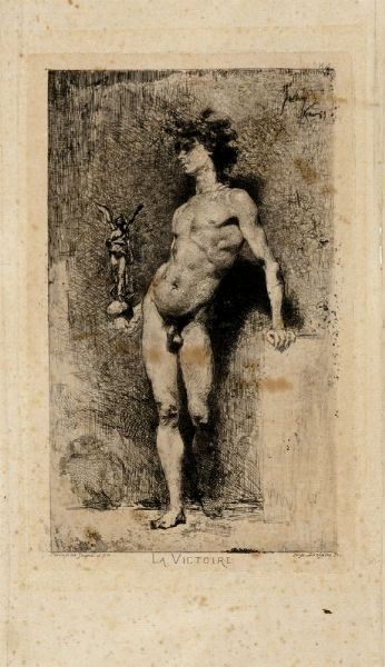 MARIANO FORTUNY Y MARSAL : Le victorie.  - Asta Stampe, disegni e dipinti antichi, moderni e contemporanei   - Associazione Nazionale - Case d'Asta italiane
