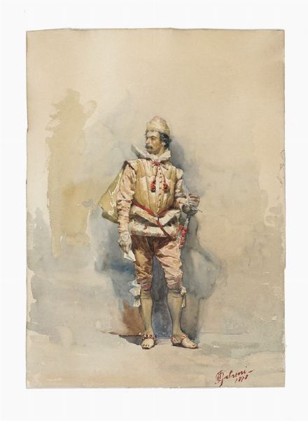 PIETRO GABRINI : Figura maschile.  - Asta Stampe, disegni e dipinti antichi, moderni e contemporanei   - Associazione Nazionale - Case d'Asta italiane