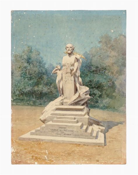 GIUSEPPE GUASTALLA : Studio per monumeto a Giuseppe Verdi.  - Asta Stampe, disegni e dipinti antichi, moderni e contemporanei   - Associazione Nazionale - Case d'Asta italiane
