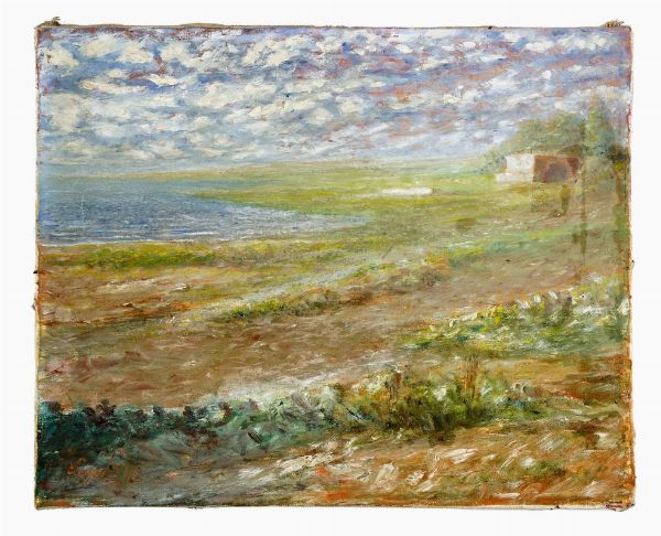 BORTOLO SACCHI : Paesaggio.  - Asta Stampe, disegni e dipinti antichi, moderni e contemporanei   - Associazione Nazionale - Case d'Asta italiane