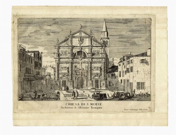 LUCA CARLEVARIJS : Palazzo Pisani a S. Stefano / Chiesa di S.Moise.  - Asta Stampe, disegni e dipinti antichi, moderni e contemporanei   - Associazione Nazionale - Case d'Asta italiane