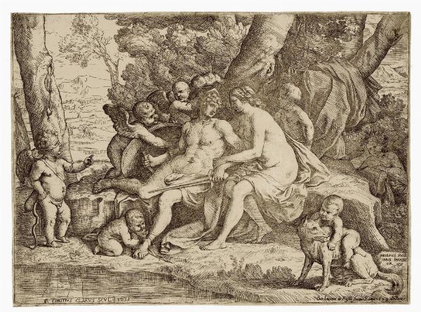 FABRIZIO CHIARI : Venere e Marte.  - Asta Stampe, disegni e dipinti antichi, moderni e contemporanei   - Associazione Nazionale - Case d'Asta italiane