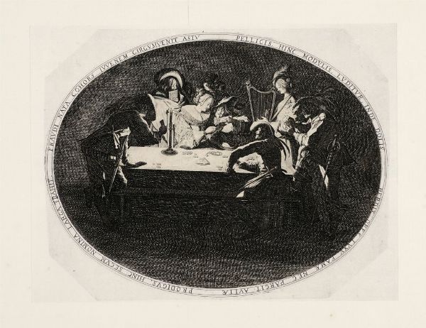 Stefano Della Bella : La processione del Santissimo Sacramento.  - Asta Stampe, disegni e dipinti antichi, moderni e contemporanei   - Associazione Nazionale - Case d'Asta italiane