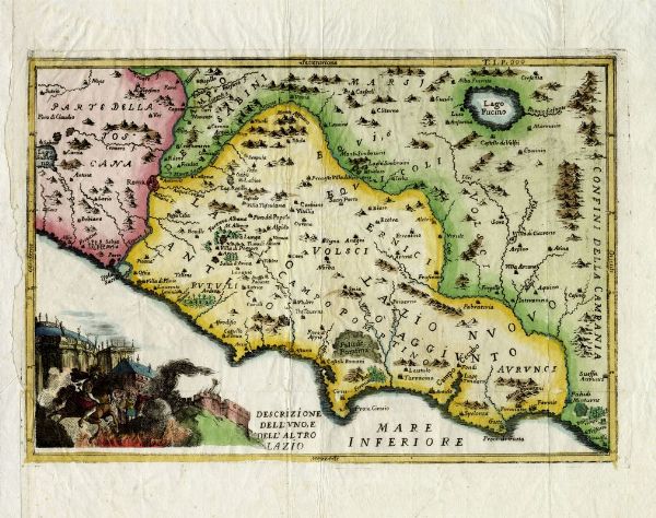 Descrizione dell'uno e dell'altro Lazio.  - Asta Stampe, disegni e dipinti antichi, moderni e contemporanei   - Associazione Nazionale - Case d'Asta italiane