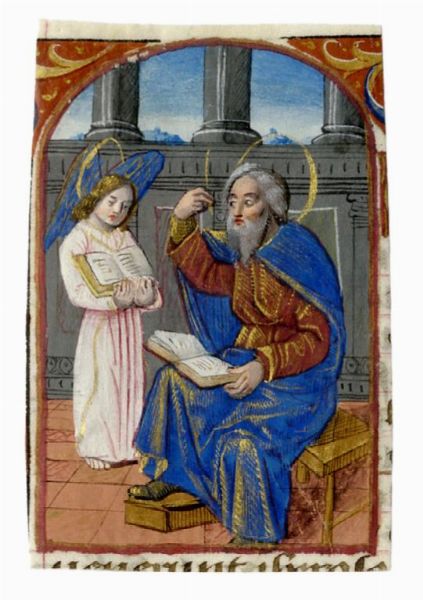 GILLET E GERMAIN HARDOUYN : San Matteo e l'angelo.  - Asta Stampe, disegni e dipinti antichi, moderni e contemporanei   - Associazione Nazionale - Case d'Asta italiane