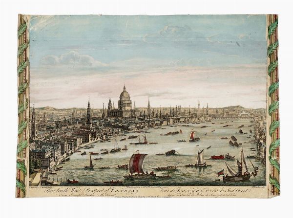 Lotto di nove vues d'optiques.  - Asta Stampe, disegni e dipinti antichi, moderni e contemporanei   - Associazione Nazionale - Case d'Asta italiane